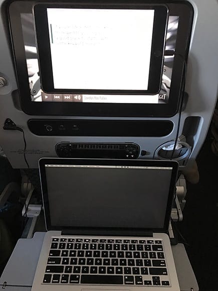 ipad als tweede scherm in het vliegtuig