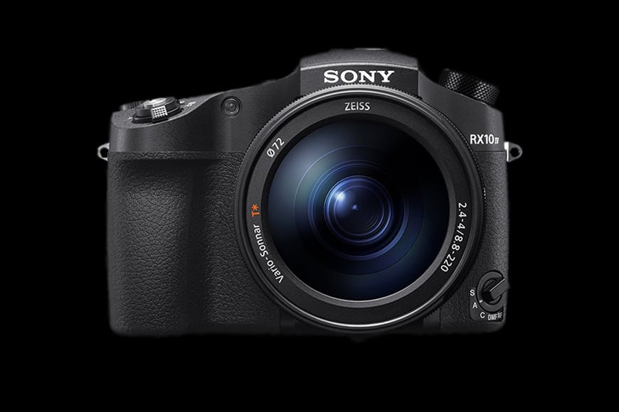 Sony Cyber-shot RX10 IV CAMERA ON A BLACK BACKGROUND