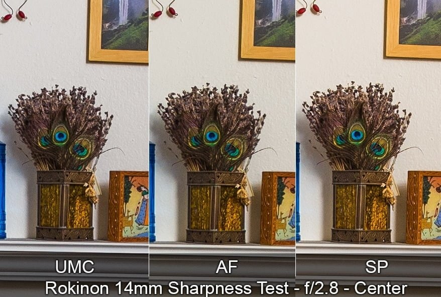Rokinon 14mm ultrawide lens center sharpness test