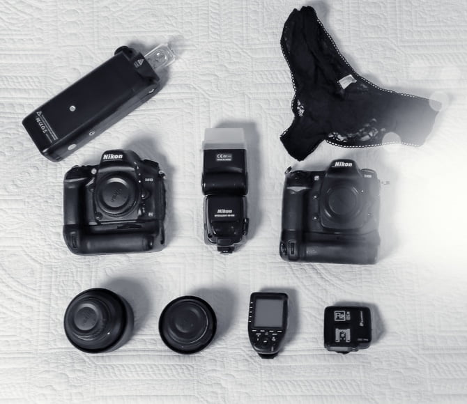 camera gear of boudoir photographer Mike Cassidy