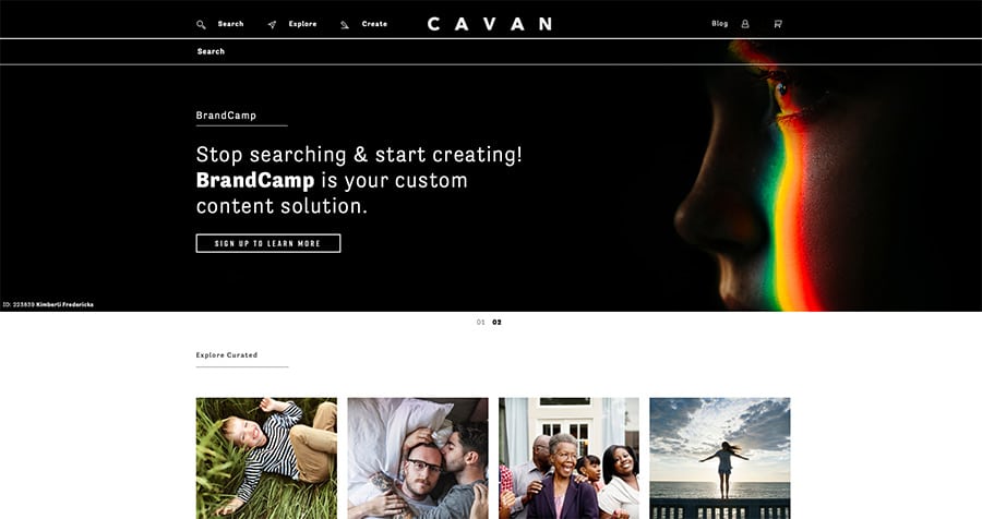 Screenshot of Cavan Images Stock Photography