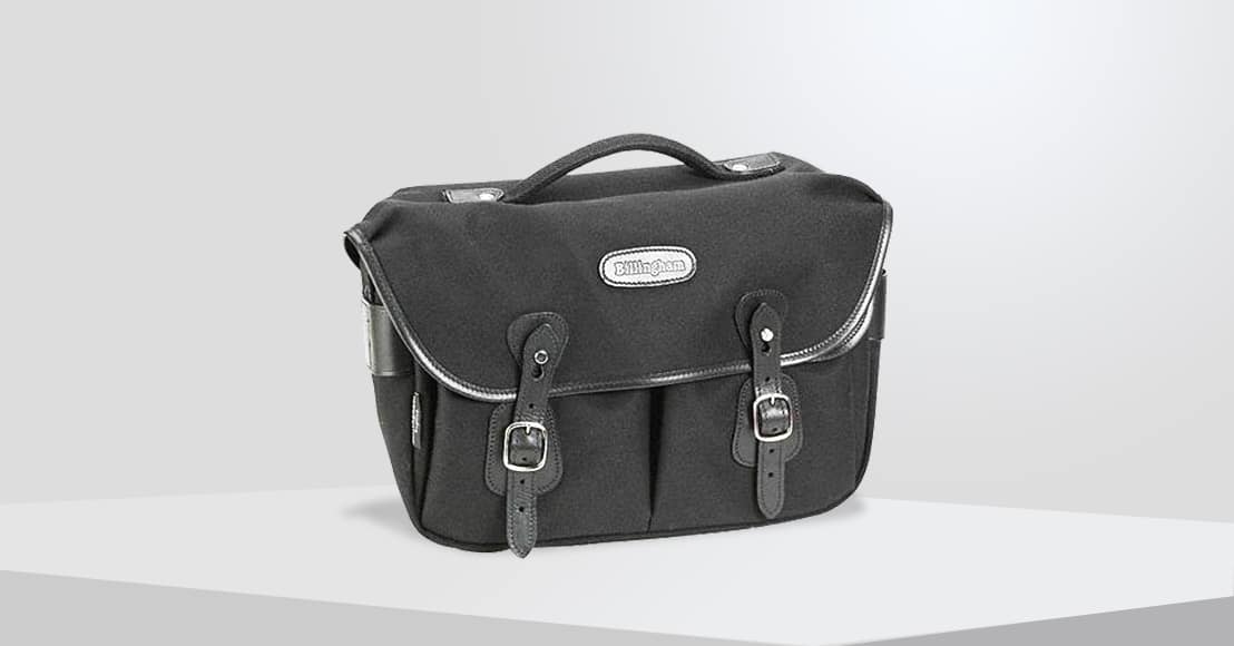 Billingham Hadley Large FiberNyte Shoulder Bag (Black with Black Leather Trim)
