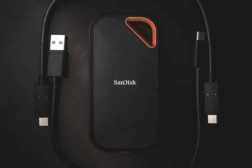 The SanDisk Extreme PRO Portable SSD comes packaged with both USB-C to USB-C and USB-C to USB-A cables.