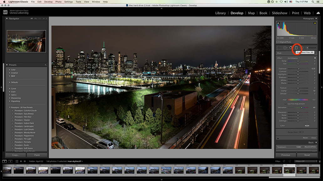 Create a leak light effect on your photos or video editing in Adobe LR