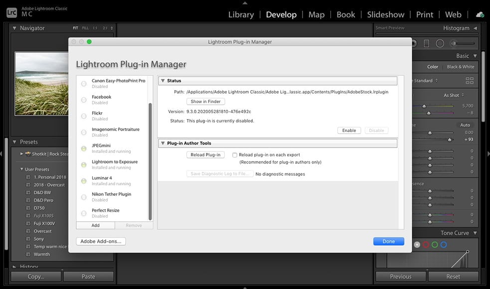 how to install lightroom plug in