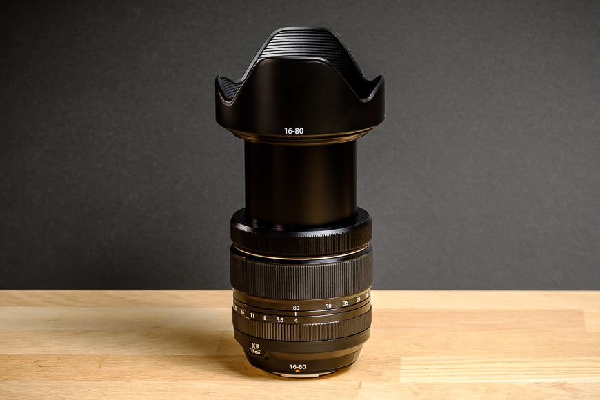 The Fujifilm XF 16-80mm f/4 is a solidly built and neat all-purpose zoom lens.