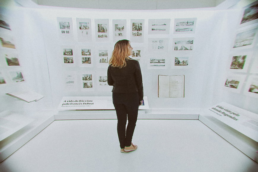 Woman exploring museum