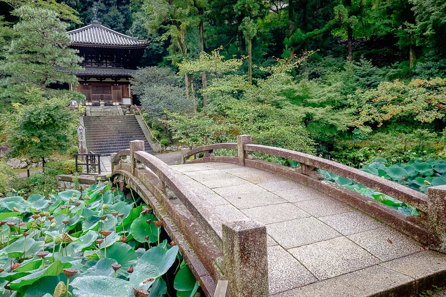 Bridge leading to a Japanese temple