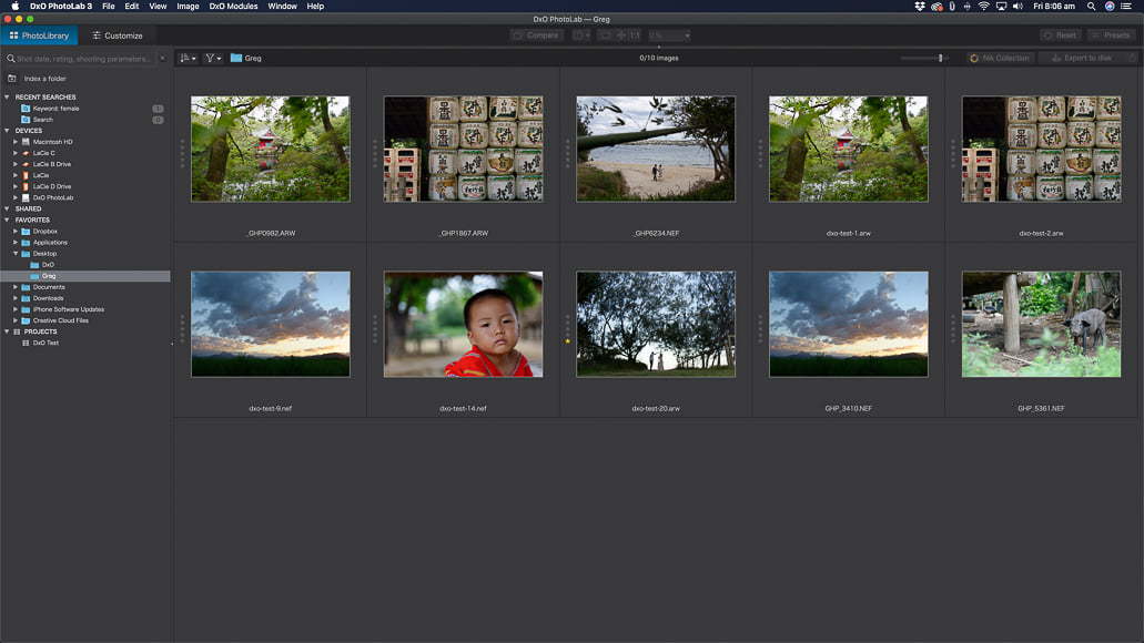 The file management side of PhotoLab 3