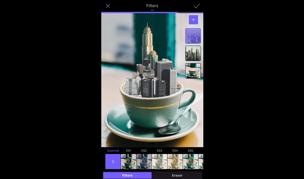 Using filters may increase the creativity of your image. You can also adjust image size.