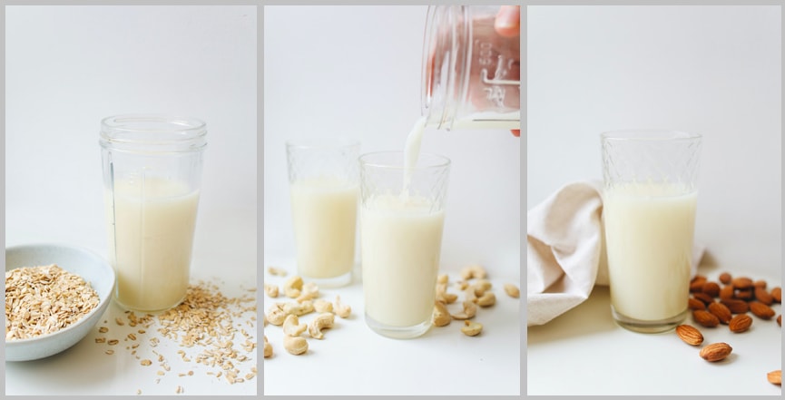 Different varieties of milk are used in milk baths photography 
