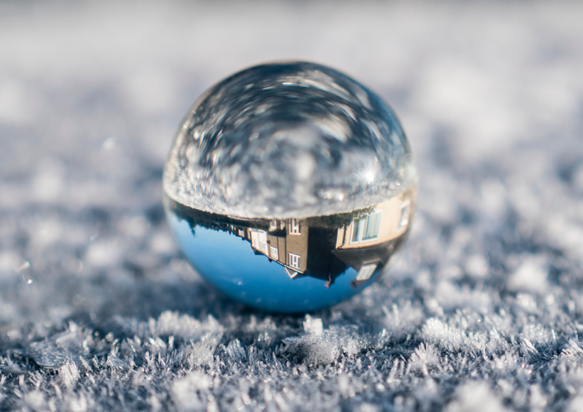 Depending on the crystal ball size, your photo shoot can include more of the ground or sky or be filled with the object.