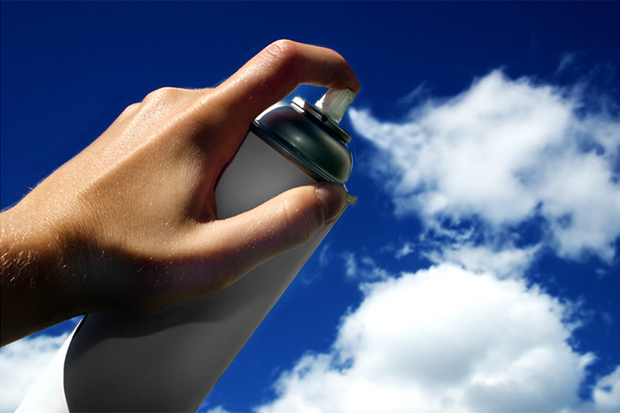 A spray can against clouds challenges human visual perception 