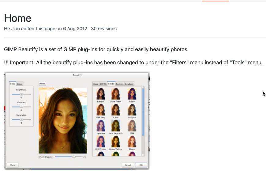 Beautify gives you editing options to retouch and remove blemishes