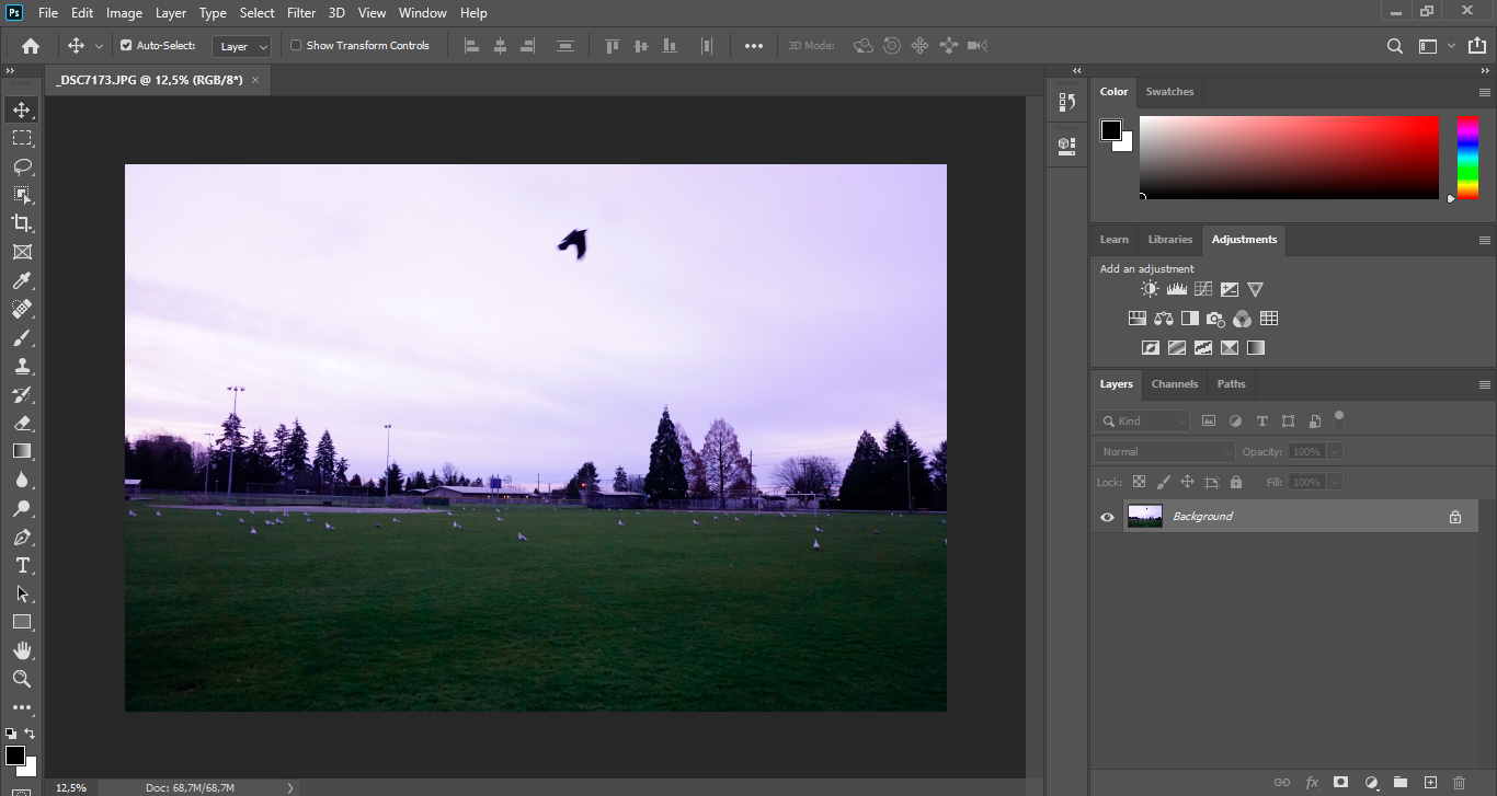 How to combine images in Adobe Photoshop example