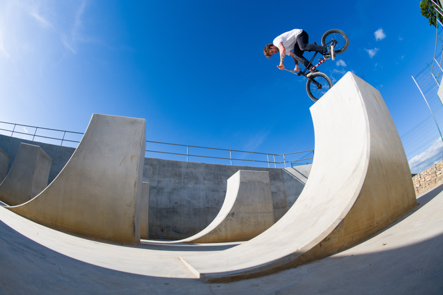 Use a camera with full frame fisheye wide angle lenses for capturing action sports.