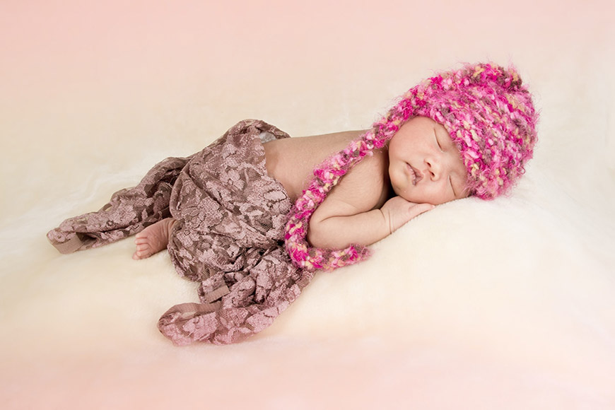 Accessories are good to use for infant photography