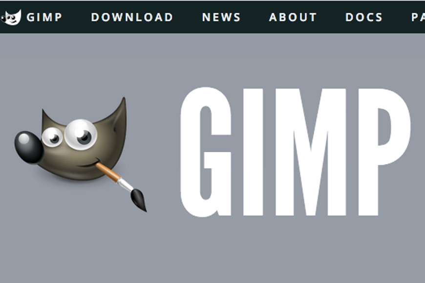 A screenshot GIMP homepage