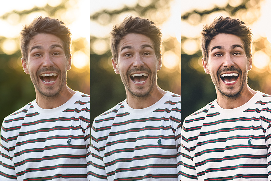 Be subtle with the editing tools as you edit portraits – you don't want to go overboard with adjustments.