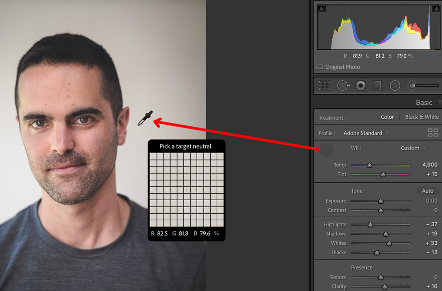 Set the white balance in Lightroom early in your photo editing.