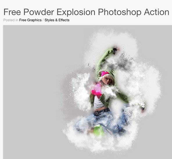 Free powder explosion effect