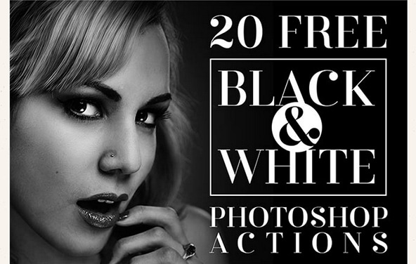 20 free black white PS actions