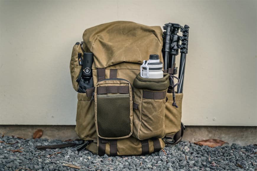 The MOLLE system straps on the Pilot Backpack are a huge help with expanding your carry capacity and style.