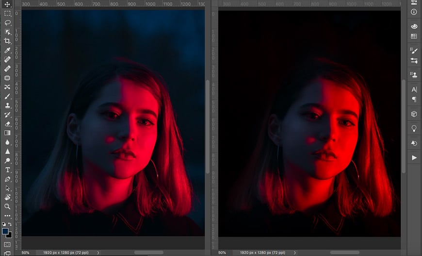 Darkening the background of a photo using software