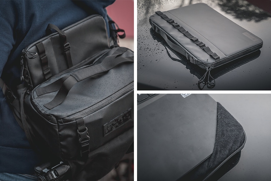 The WANDRD Laptop Case is available in 13" and 16" and can be used externally or in conjunction with the Roam Sling.