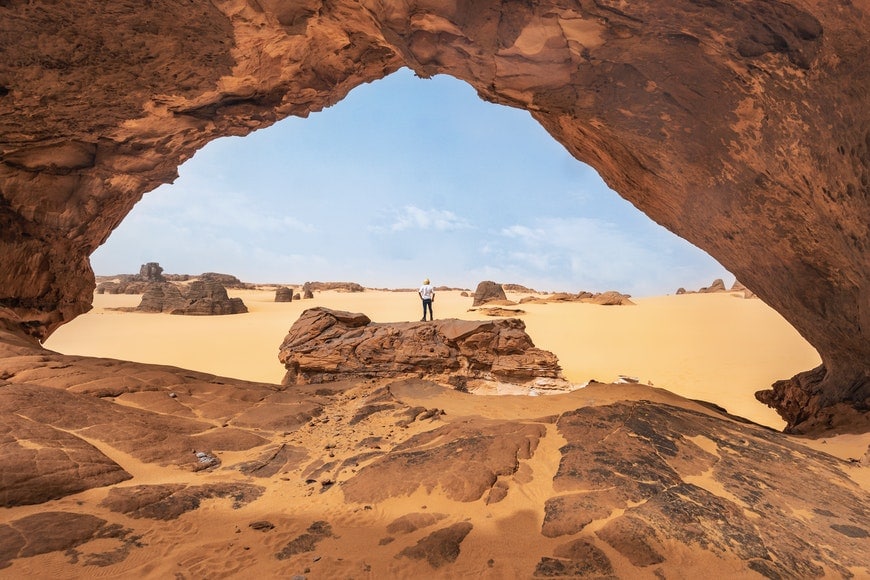 Rock caves in the desert