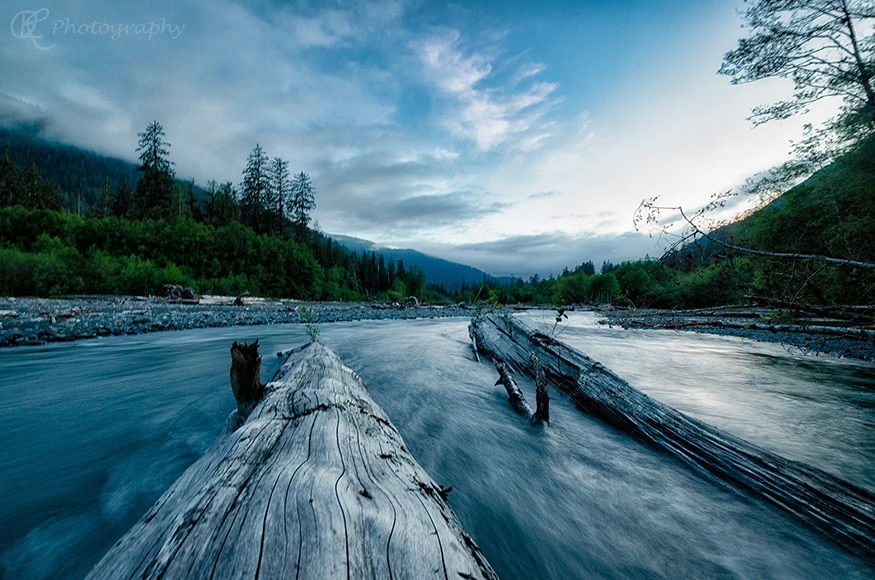 Landscape photography - river with logs