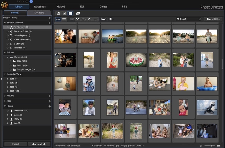 grid view in photodirector