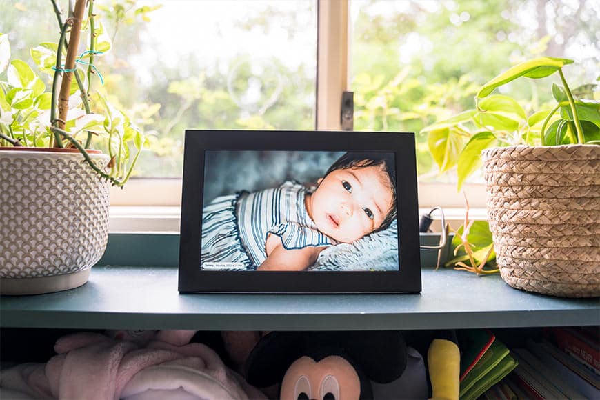 Pictured here is the 9 Inch "Portrait 01" Aeezo Wi-Fi Digital Frame
