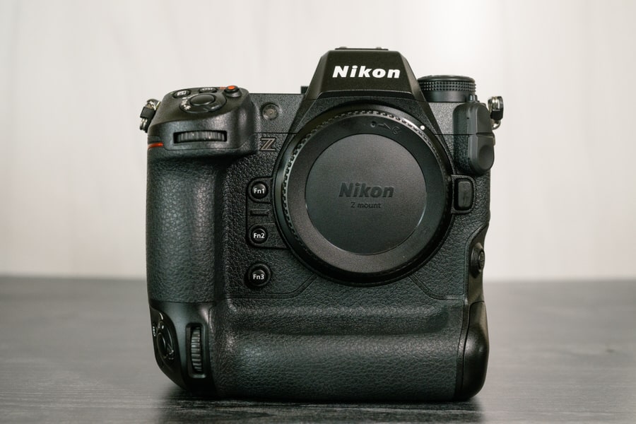 A Nikon Z9 Camera on a bench