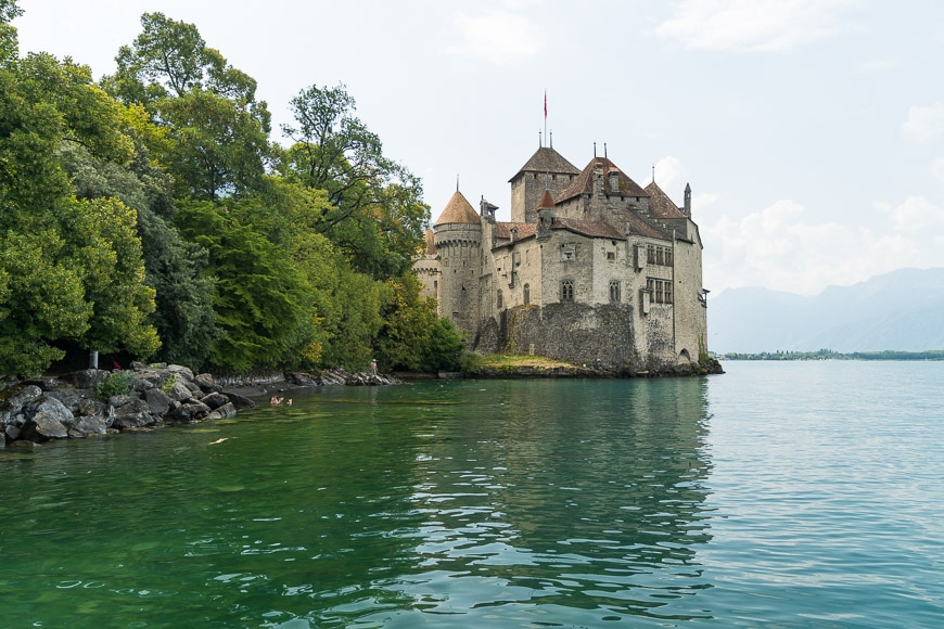 Castle in blue lake