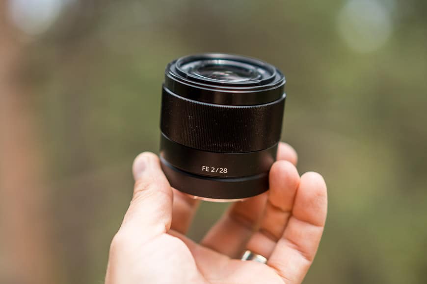 The Sony 28mm f/2 is impressively compact and lightweight.