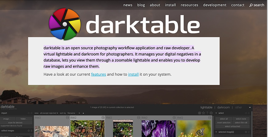 Darktable image editor