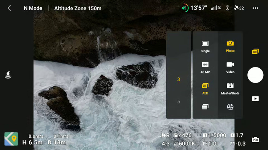 Multiple photo and video modes available at the tap of a button!