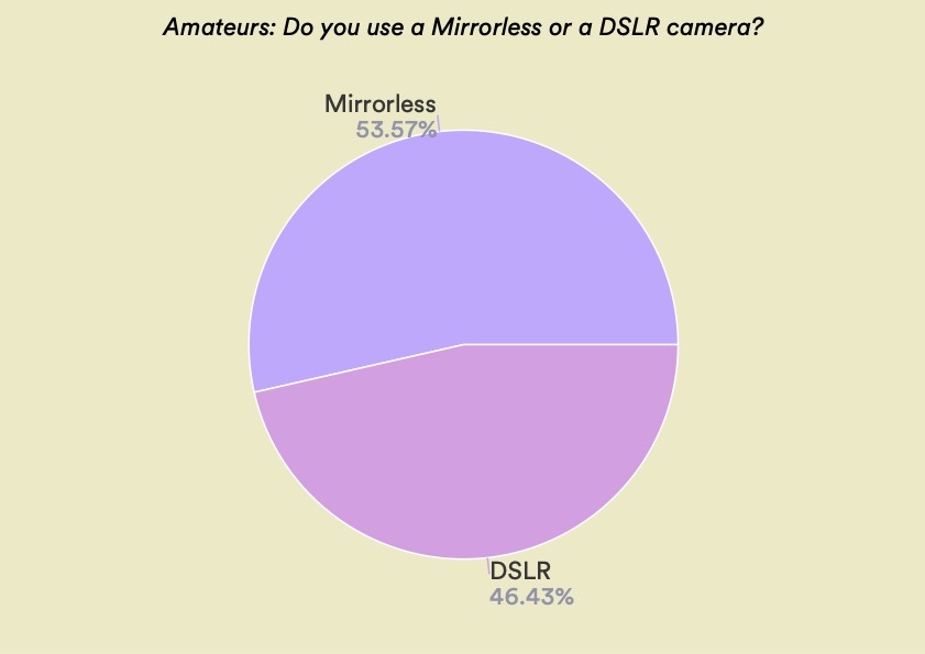pie chart showing camera usage among amateur photographers