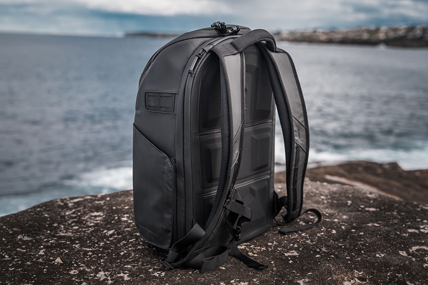 The McKinnon Camera Backpack is pretty well balanced when it comes to features and size, but also stands up straight by itself!