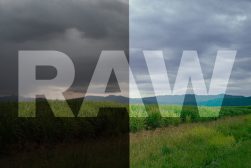 raw photo showing before after edits on raw file