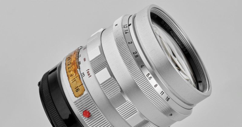 photo of leica noctilux 50mm prototype lens