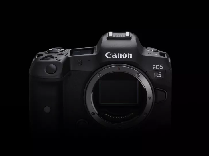 photo of canon r5 camera without lens