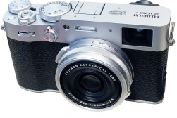a Fujifilm X100V camera