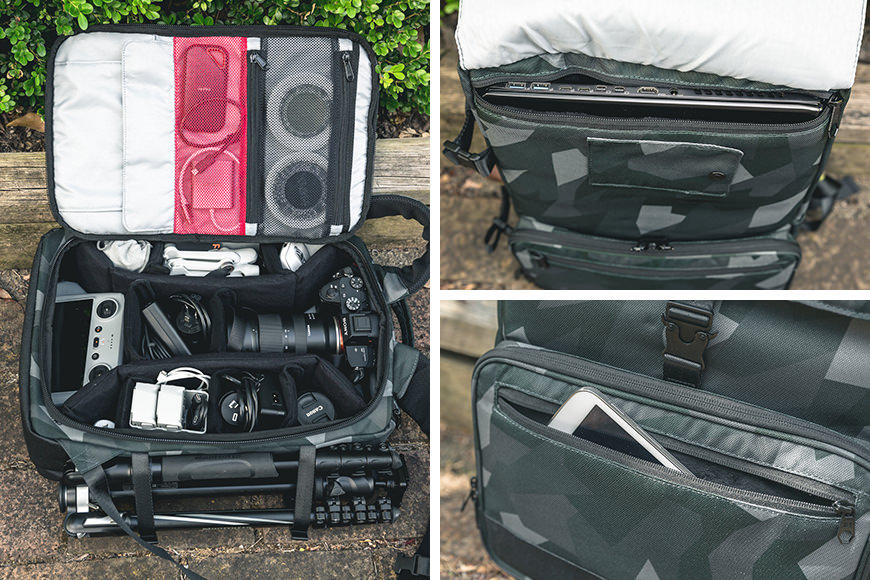 Plenty of secure storage options and combinations available on the Back Loader V2 Backpack!