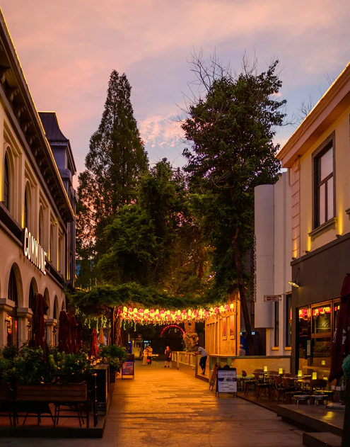 photo of alley at dusk