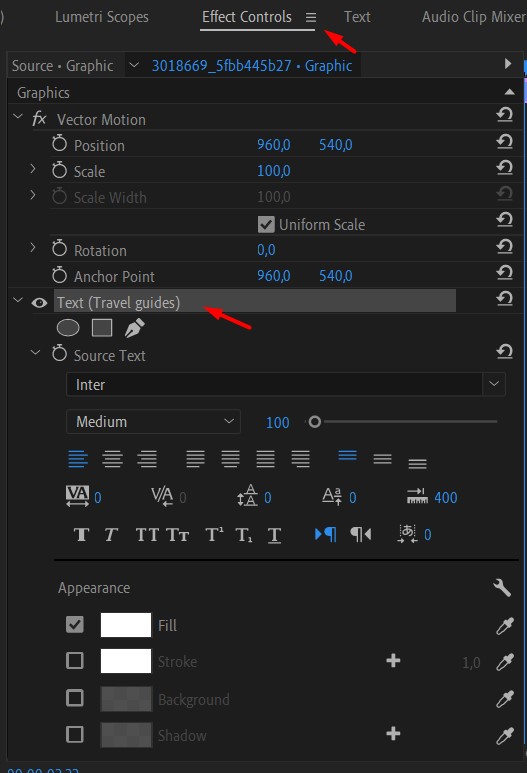 Go to Effect Controls in Premiere Pro