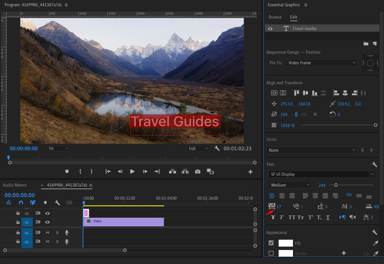 Tracking Tool: Letter spacing in Premiere Pro