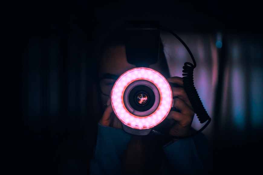 Photographer with led ring