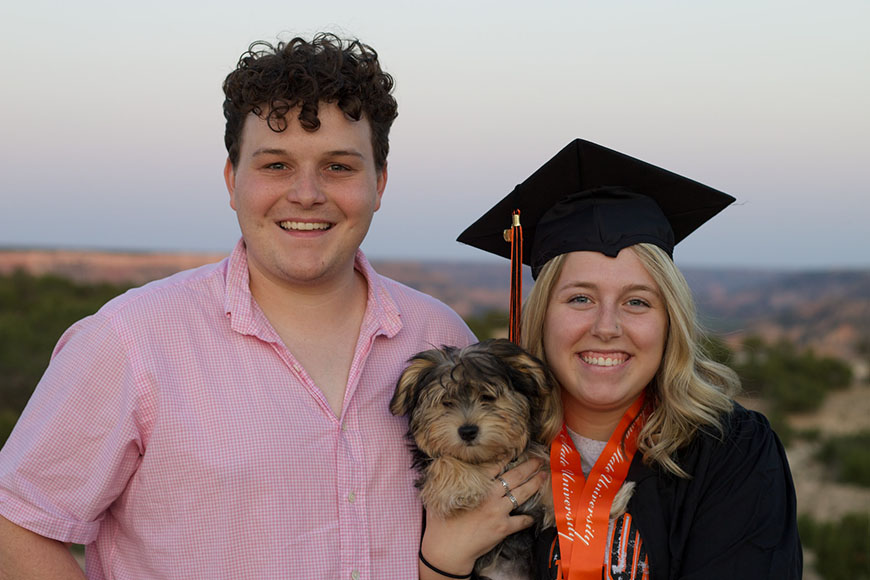 Graduation shot with dog